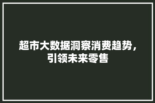 超市大数据洞察消费趋势，引领未来零售