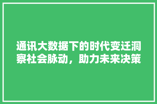 通讯大数据下的时代变迁洞察社会脉动，助力未来决策