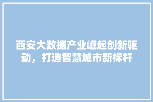 西安大数据产业崛起创新驱动，打造智慧城市新标杆