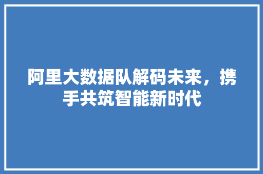 阿里大数据队解码未来，携手共筑智能新时代 电脑基础
