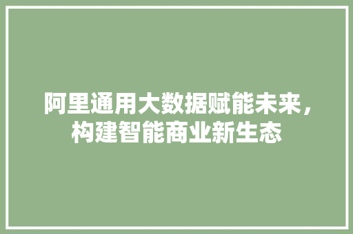 阿里通用大数据赋能未来，构建智能商业新生态