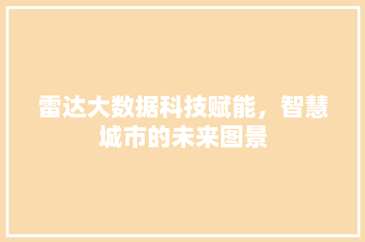 雷达大数据科技赋能，智慧城市的未来图景
