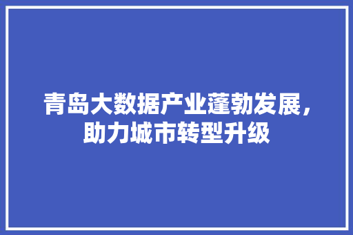 青岛大数据产业蓬勃发展，助力城市转型升级