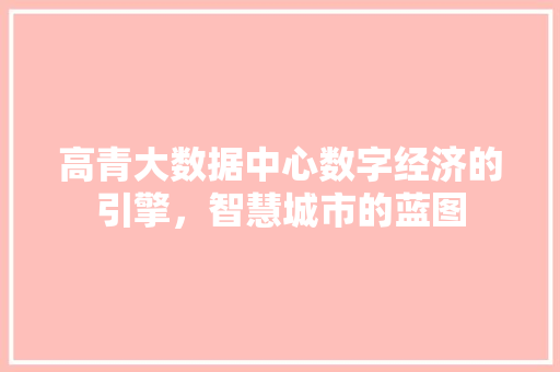 高青大数据中心数字经济的引擎，智慧城市的蓝图