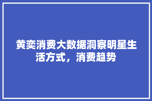 黄奕消费大数据洞察明星生活方式,消费趋势 黄奕消费大数据洞察明星生活方式,消费趋势