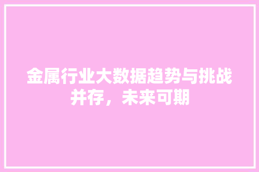 金属行业大数据趋势与挑战并存,未来可期 金属行业大数据趋势与挑战并存,未来可期