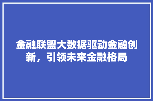金融联盟大数据驱动金融创新，引领未来金融格局