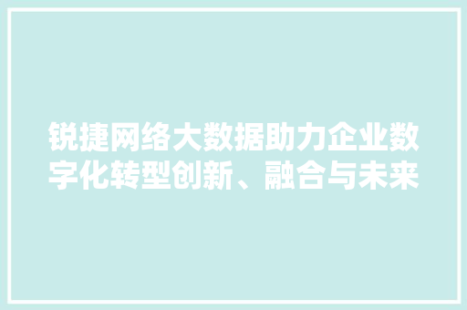 锐捷网络大数据助力企业数字化转型创新、融合与未来展望