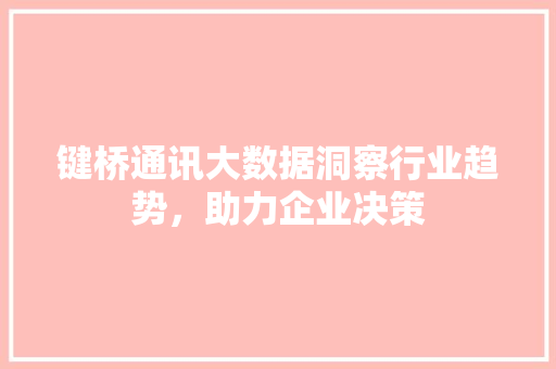 键桥通讯大数据洞察行业趋势，助力企业决策