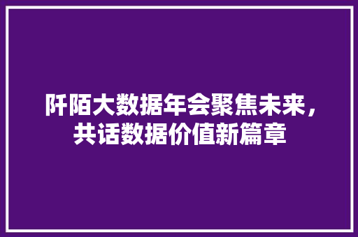 阡陌大数据年会聚焦未来,共话数据价值新篇章 阡陌大数据年会聚焦未来,共话数据价值新篇章