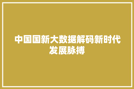 中国国新大数据解码新时代发展脉搏