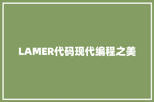 LAMER代码现代编程之美 LAMER代码现代编程之美