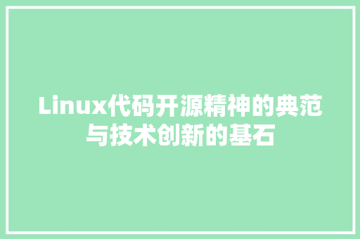 Linux代码开源精神的典范与技术创新的基石 Linux代码开源精神的典范与技术创新的基石