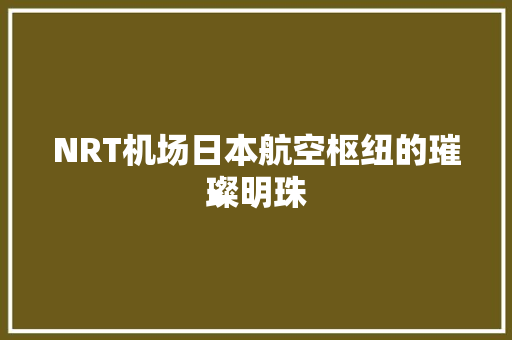 NRT机场日本航空枢纽的璀璨明珠