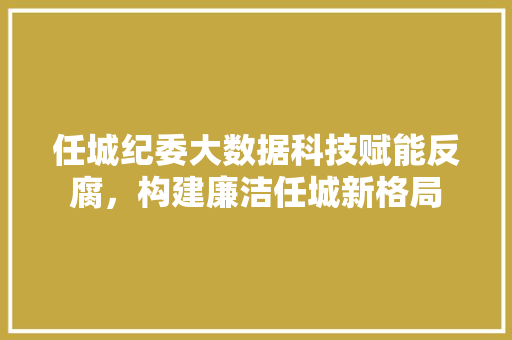 任城纪委大数据科技赋能反腐，构建廉洁任城新格局
