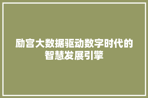 励宫大数据驱动数字时代的智慧发展引擎