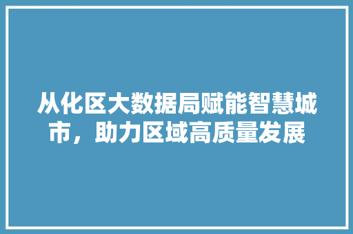 从化区大数据局赋能智慧城市，助力区域高质量发展