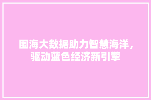 围海大数据助力智慧海洋，驱动蓝色经济新引擎