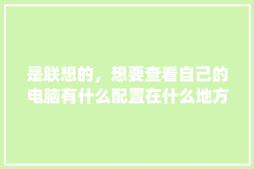 是联想的,想要查看自己的电脑有什么配置在什么地方看呀_怎么看电脑详情配置参数 编程语言 是联想的,想要查看自己的电脑有什么配置在什么地方看呀_怎么看电脑详情配置参数 编程语言