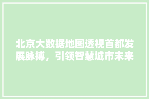 北京大数据地图透视首都发展脉搏，引领智慧城市未来 电脑基础