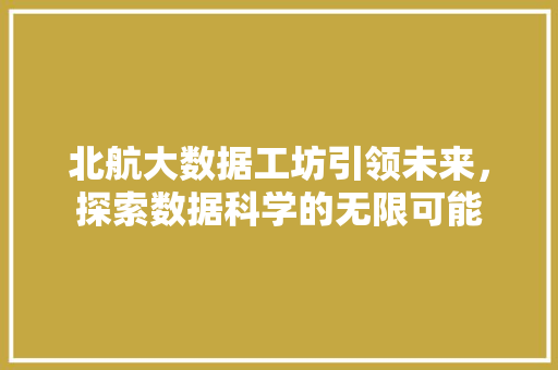 北航大数据工坊引领未来，探索数据科学的无限可能