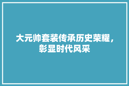 大元帅套装传承历史荣耀，彰显时代风采