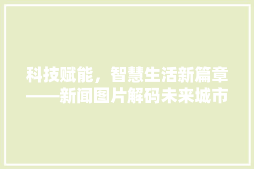 科技赋能，智慧生活新篇章——新闻图片解码未来城市生活 操作系统