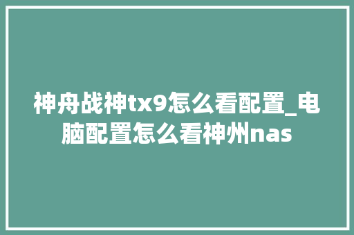 神舟战神tx9怎么看配置_电脑配置怎么看神州nas