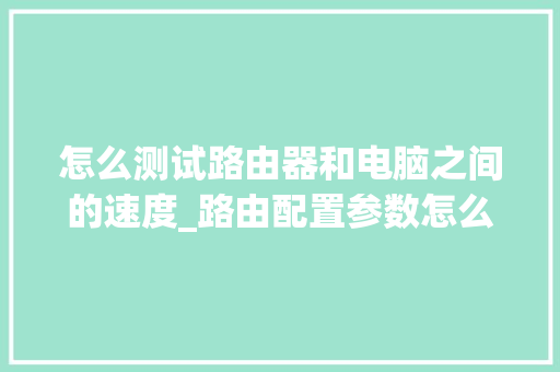 怎么测试路由器和电脑之间的速度_路由配置参数怎么看电脑版