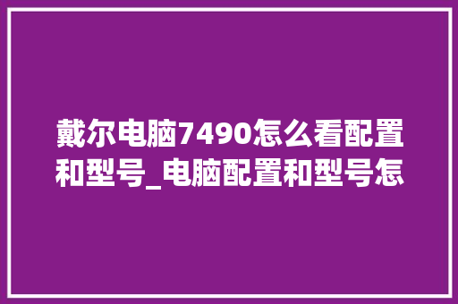 戴尔电脑7490怎么看配置和型号_电脑配置和型号怎么看啊 编程语言