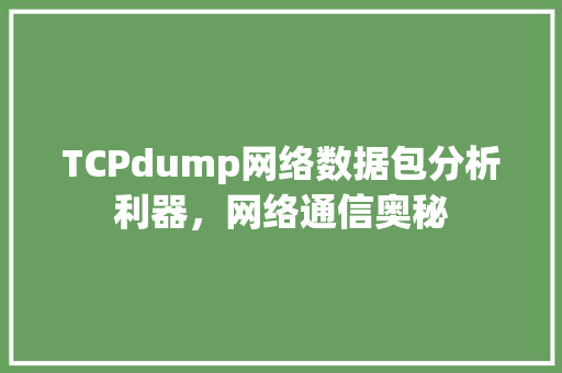 TCPdump网络数据包分析利器，网络通信奥秘