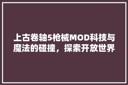 上古卷轴5枪械MOD科技与魔法的碰撞，探索开放世界的无限可能