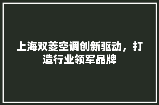 上海双菱空调创新驱动，打造行业领军品牌