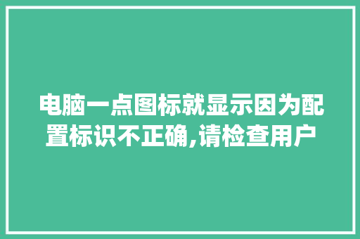 电脑一点图标就显示因为配置标识不正确,请检查用户名和密码怎么办_电脑上用户配置怎么看的