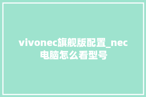 vivonec旗舰版配置_nec电脑怎么看型号 编程语言
