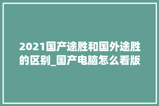 2021国产途胜和国外途胜的区别_国产电脑怎么看版本配置参数