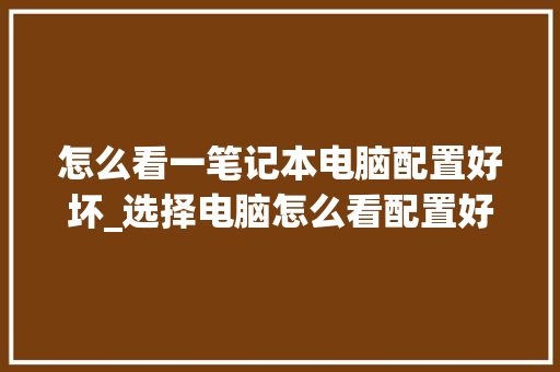 怎么看一笔记本电脑配置好坏_选择电脑怎么看配置好坏啊
