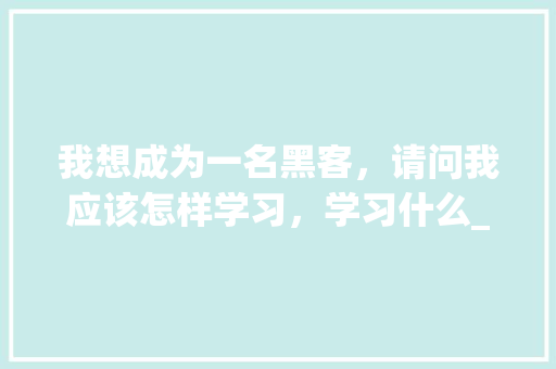 我想成为一名黑客，请问我应该怎样学习，学习什么_电脑黑客基础知识大全