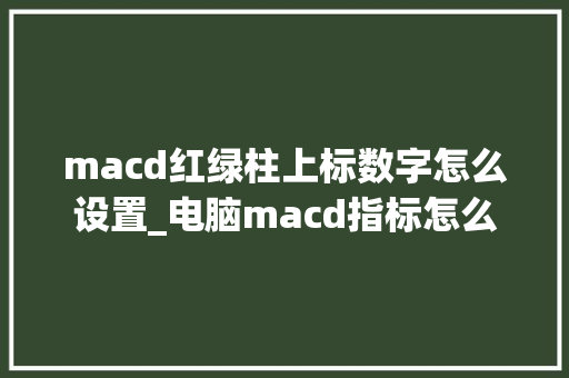 macd红绿柱上标数字怎么设置_电脑macd指标怎么看 电脑基础
