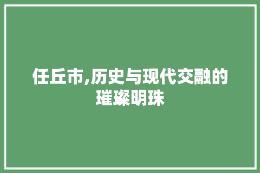任丘市,历史与现代交融的璀璨明珠