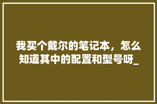 我买个戴尔的笔记本，怎么知道其中的配置和型号呀_怎么看牌子型号电脑配置参数 电脑配置