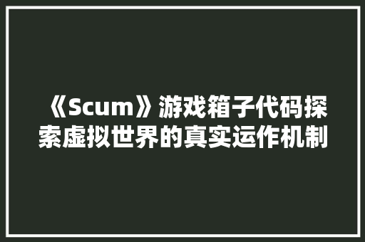《Scum》游戏箱子代码探索虚拟世界的真实运作机制