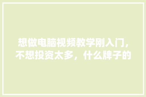 想做电脑视频教学刚入门，不想投资太多，什么牌子的比较好_学电脑基础知识视频教程