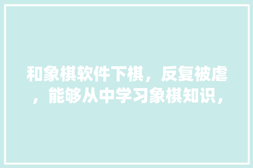 和象棋软件下棋，反复被虐，能够从中学习象棋知识，迅速提高棋力吗_好玩的电脑基础知识软件有哪些