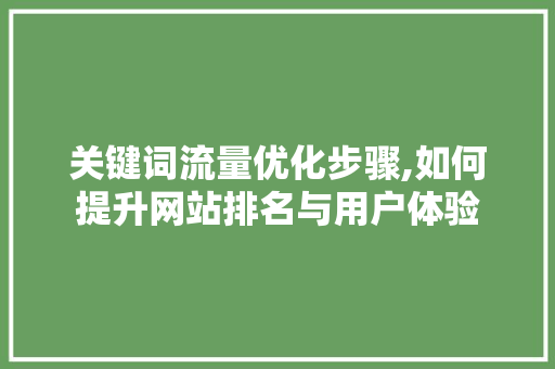 关键词流量优化步骤,如何提升网站排名与用户体验