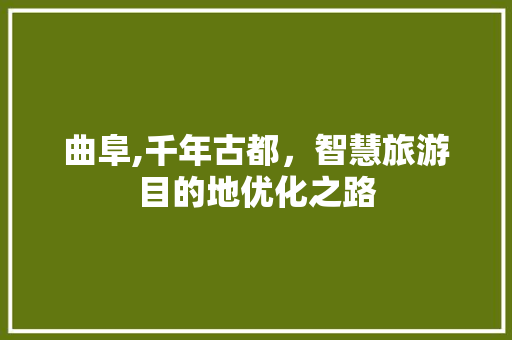 曲阜,千年古都，智慧旅游目的地优化之路