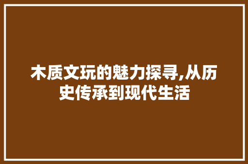 木质文玩的魅力探寻,从历史传承到现代生活