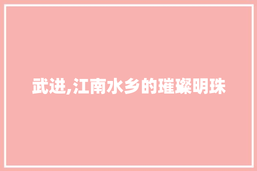 武进,江南水乡的璀璨明珠 武进,江南水乡的璀璨明珠