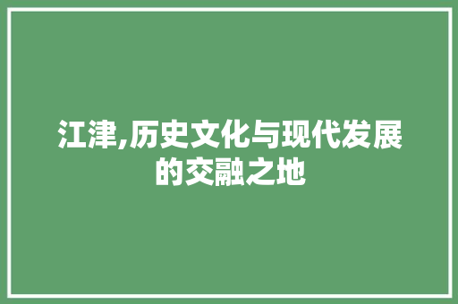 江津,历史文化与现代发展的交融之地