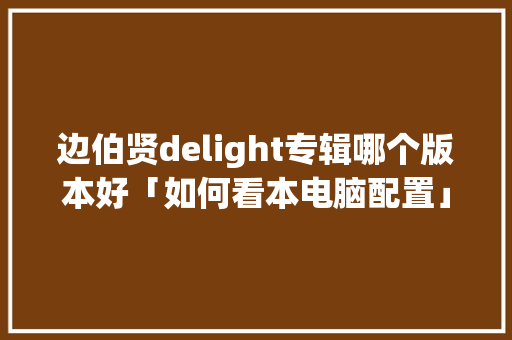 边伯贤delight专辑哪个版本好「如何看本电脑配置」